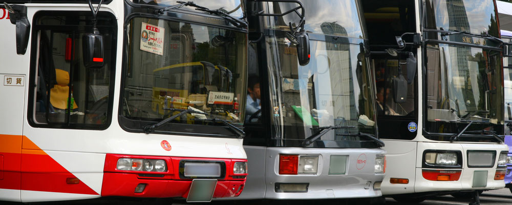 Fleet of buses